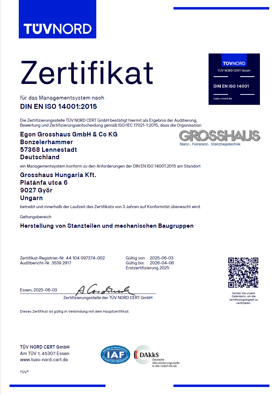 DIN EN ISO 14001 deutsch / englisch / ungarisch (Ungarn)